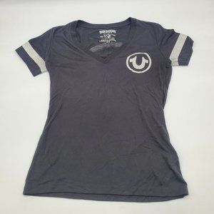 True Religion Women's Gray V-Neck Tee